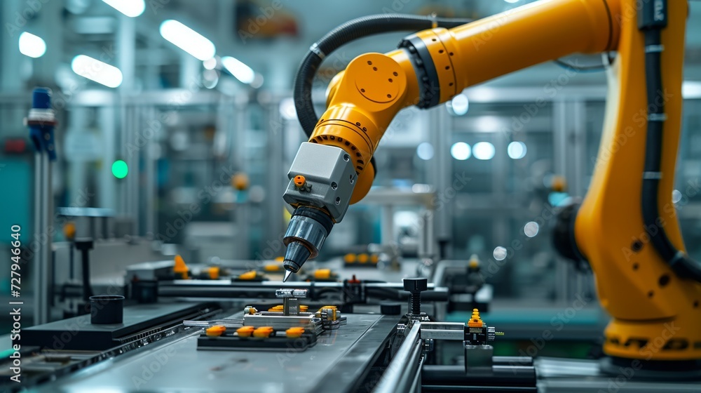 Robotic arm precision in industrial manufacturing with advanced technology