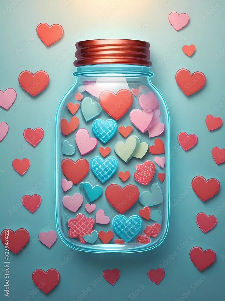 heart shaped candies in glass jar heart shaped candies in glass jar