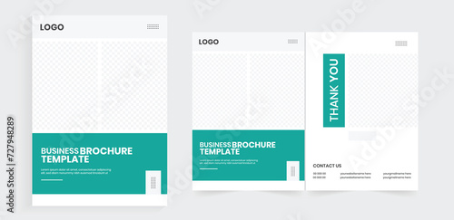 New small business brochure layout, folding page annual report, a4 folded editable booklet, front and back pages company profile design, vector bifold brochure design element, handbook planning design