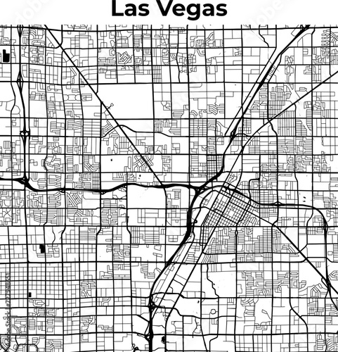 Las Vegas City Map, Cartography Map, Street Layout Map  