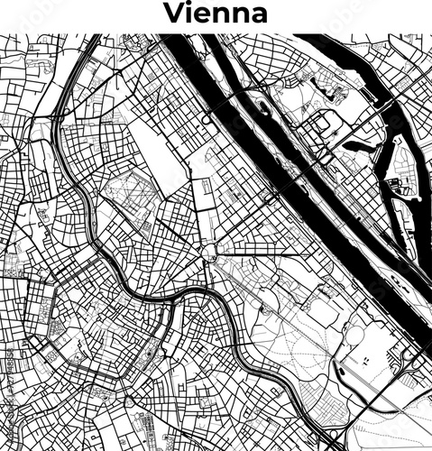 Vienna City Map, Cartography Map, Street Layout Map 