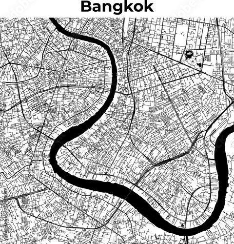 Bangkok City Map, Cartography Map, Street Layout Map  