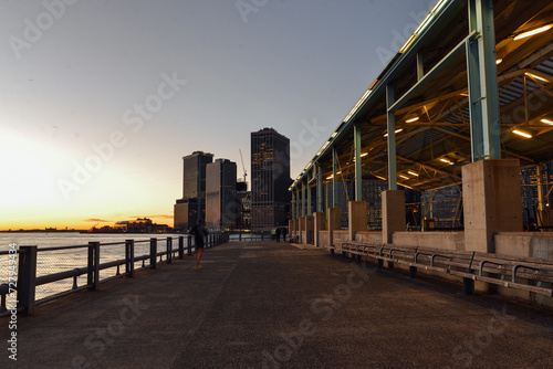 Brooklyn Bridge Park Pier 2 Pickleball Courts  sunset  taken on February 3rd  2024. 