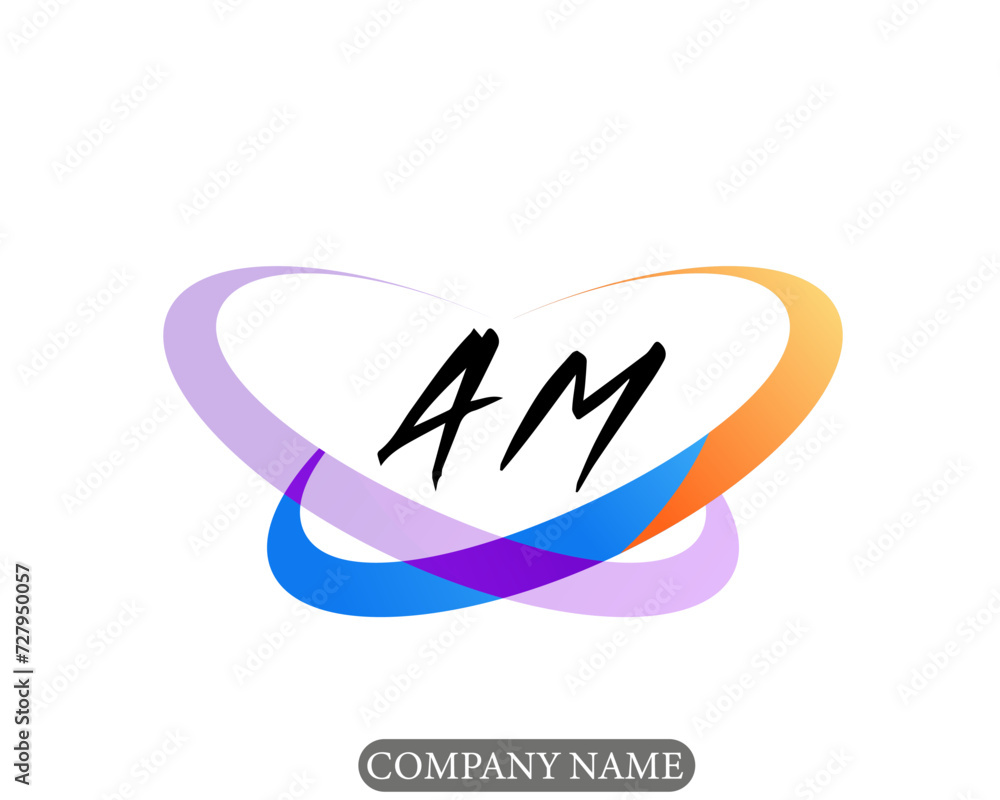 Fototapeta premium NEW BEST AM creative initial latter logo.AM abstract.AM latter vector Design.AM Monogram logo design .company logo
