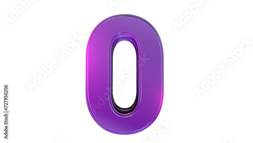 Purple 3d number 0