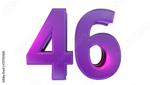 Purple 3d number 46
