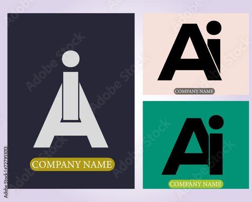 NEW BEST AI creative initial latter logo.AI abstract.AI latter vector Design.AI Monogram logo design .company logo