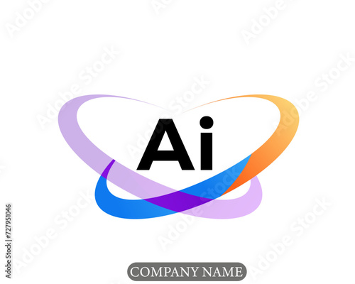 NEW BEST AI creative initial latter logo.AI abstract.AI latter vector Design.AI Monogram logo design .company logo