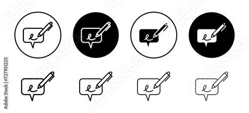 Annotation vector icon set collection. Annotation Outline flat Icon.