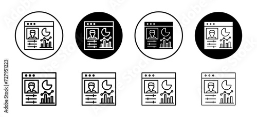Admin panel vector icon set collection. Admin panel Outline flat Icon.