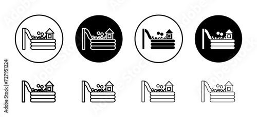 Ball pit vector icon set collection. Ball pit Outline flat Icon.