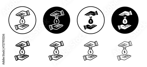 Compensation vector icon set collection. Compensation Outline flat Icon.