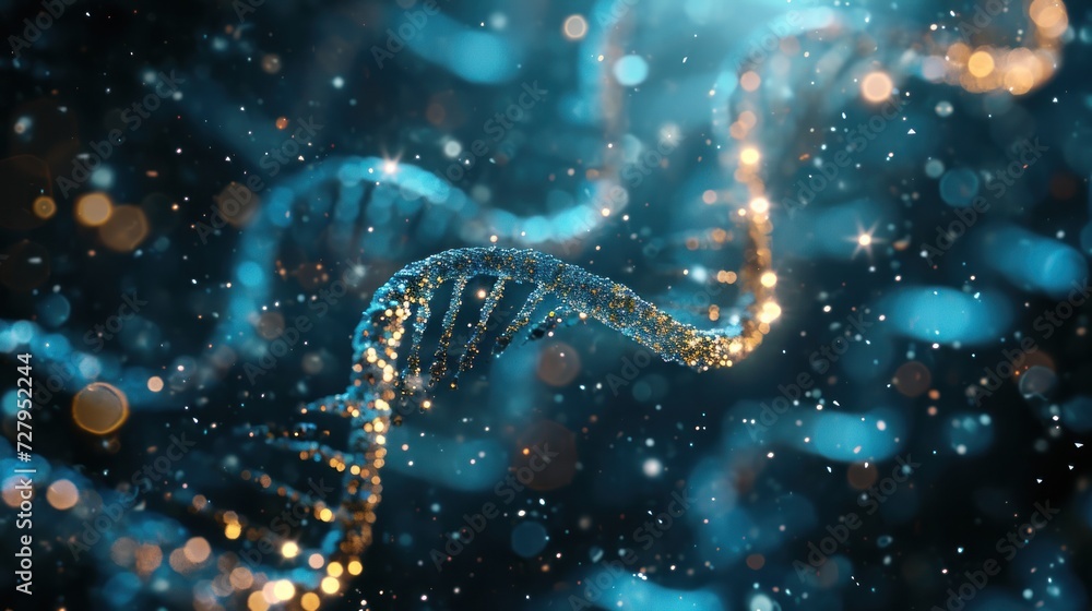 DNA double helix genetic material. Gene sequencing abstract design. Floating in space background, .science, abstract, biology, biotechnology, molecular, health, genetic DNA double helix genetic material. Gene sequencing abstract design. Floating in space background, .science, abstract, biology, biotechnology, molecular, health, genetic