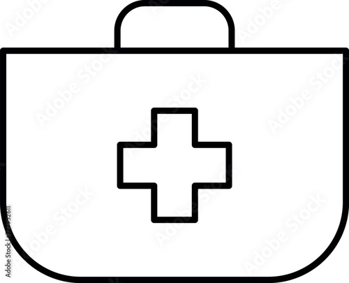 Ikona apteczka. Symbol produktów medycznych. 