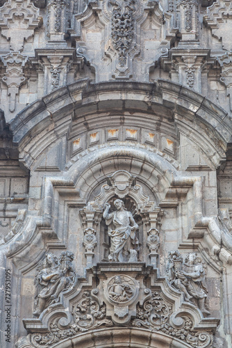 Detail of the facade of Mexico City Metropolitan Cathedral, Mexico City, Mexico