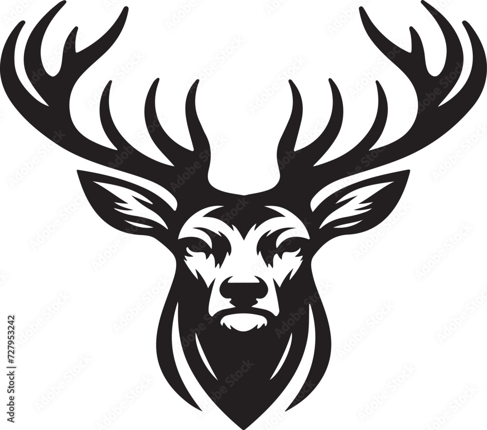 Fototapeta premium Deer Head Vector Art Design