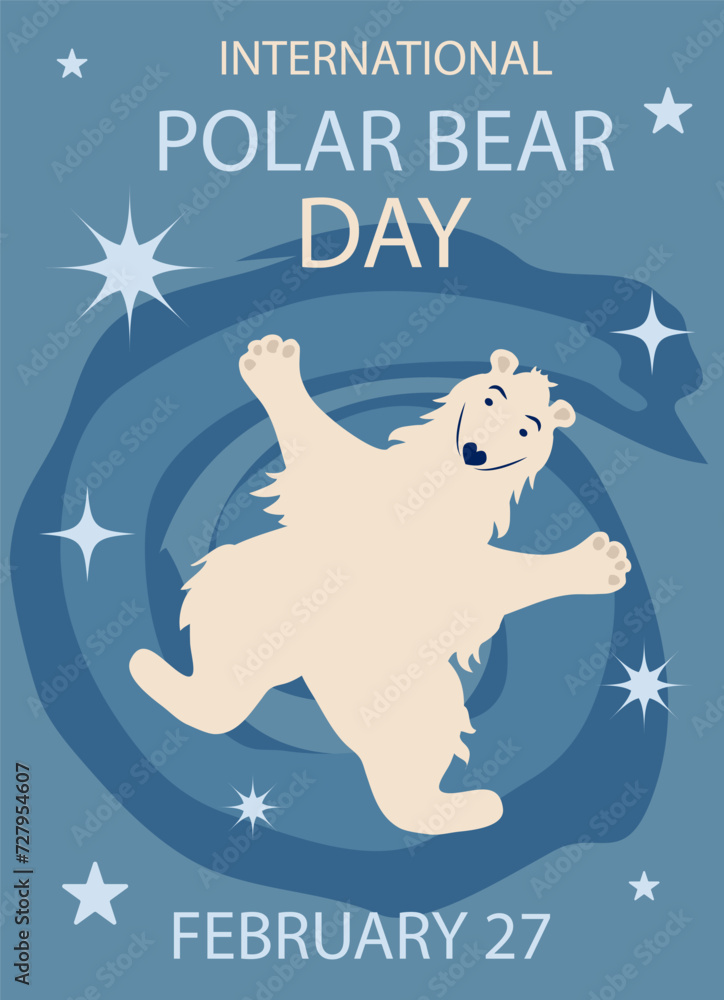 International Polar Bear Day vector. Polar Bear Day Poster or banner February 27