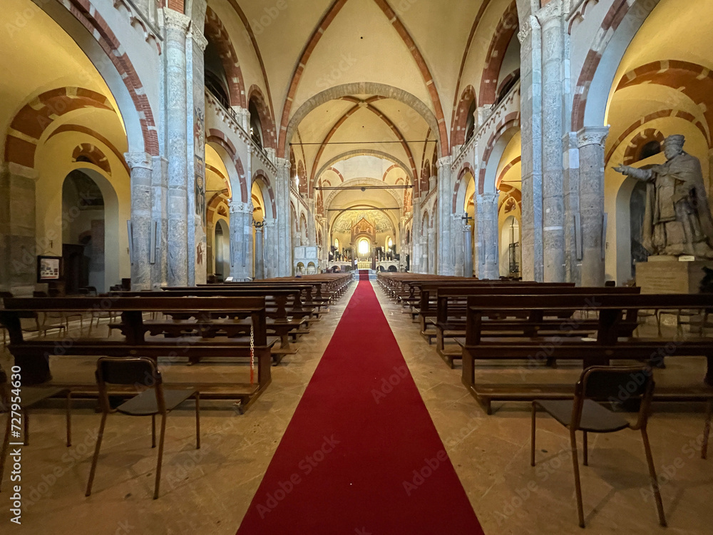 Fototapeta premium The Basilica of Sant'Ambrogio, church in the center of Milan, region of Lombardy, Italy