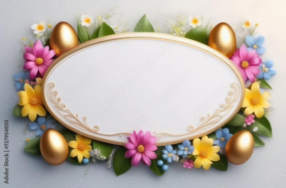 easter card with eggs and flowers easter card with eggs and flowers