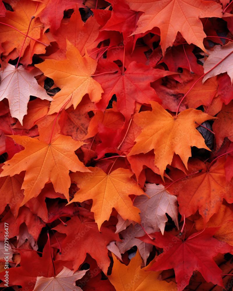 Fototapeta premium A Bunch of Leaves Laying on the Ground