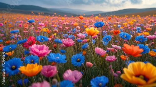 field full of colourfull flowers  © Nico