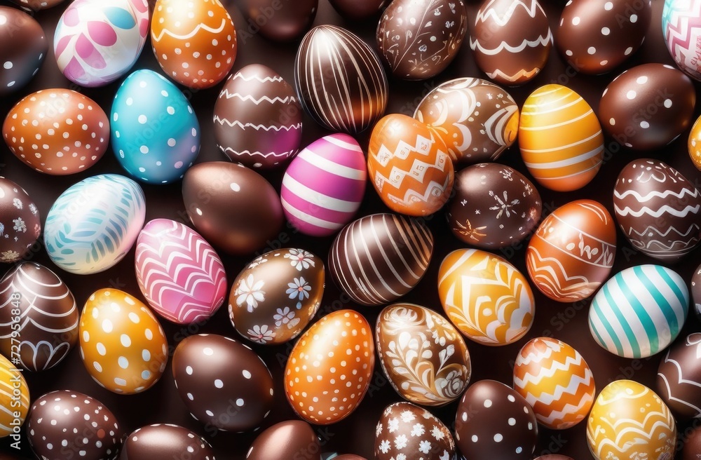 Obraz premium chocolate easter eggs in foil