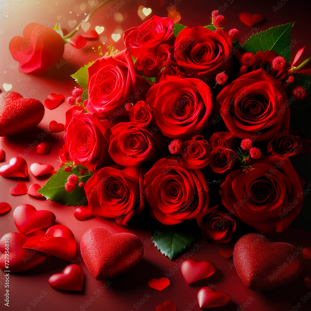 Red Roses and Hearts Red Roses and Hearts