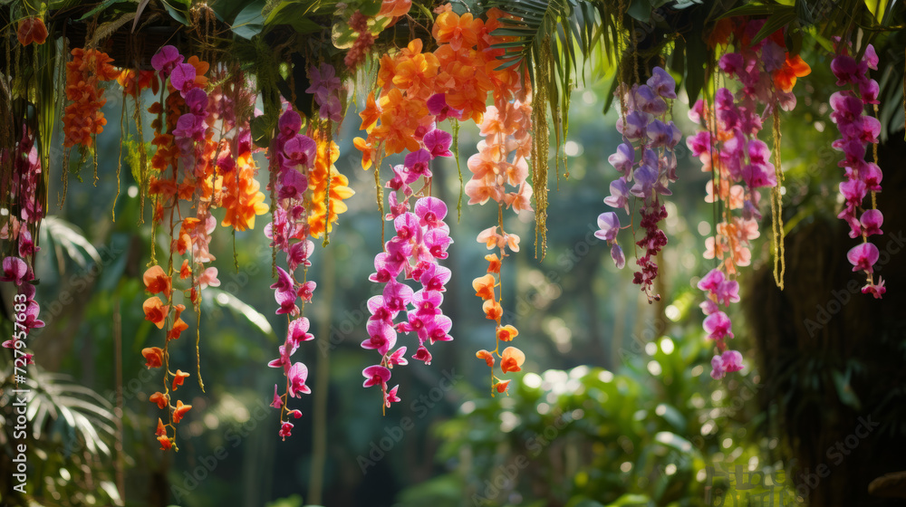 Obraz premium Flowers Hanging From Tree Branches