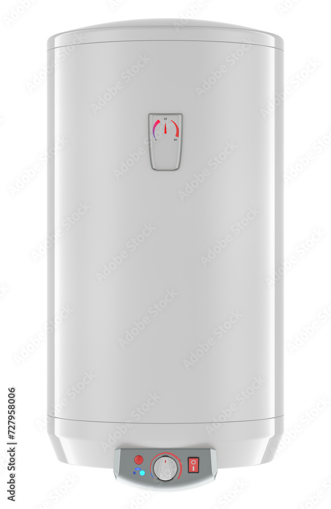 Electric water heater or boiler, 3D rendering isolated on transparent background Electric water heater or boiler, 3D rendering isolated on transparent background