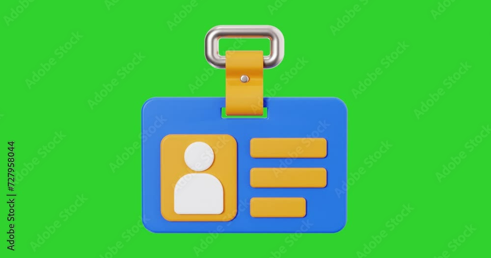3D Animation of ID Card with Chroma Key Background 3D Animation of ID Card with Chroma Key Background