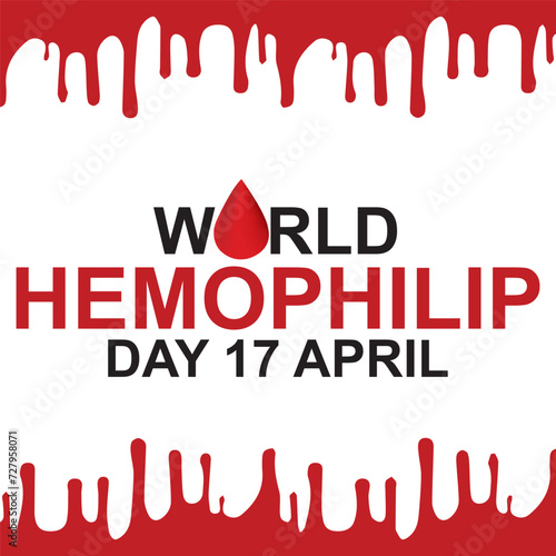 17 April is world hemophilia vector images