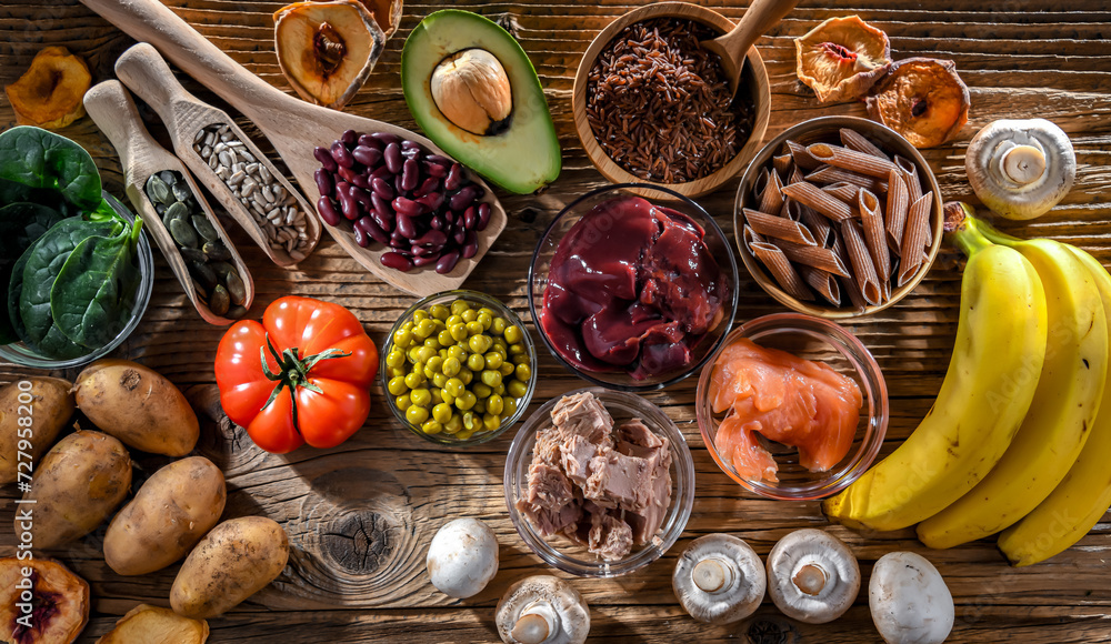 Composition with food products rich in niacin Composition with food products rich in niacin