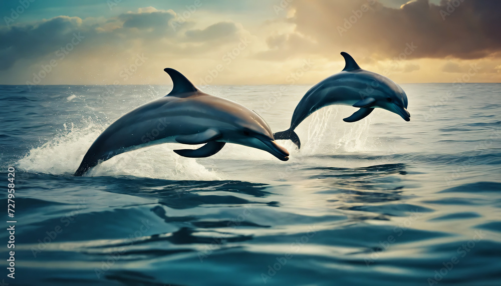 Obraz premium Playful dolphins Image