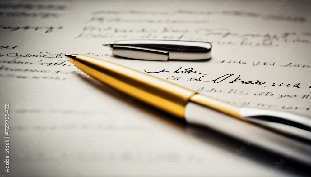 pen on the document pen on the document