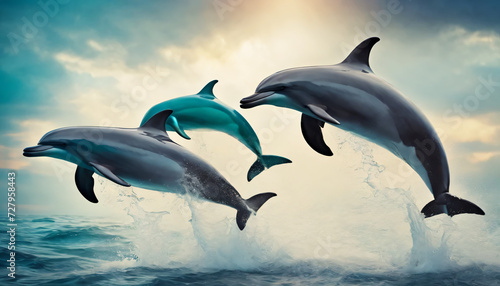 Playful dolphins Image
