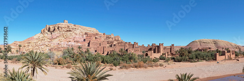 Panoramic view of the fortified village of Aït Benhaddou