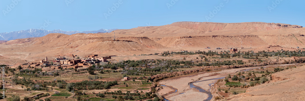 Panoramic view of the valley of Ounila in Morocco