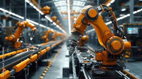 Innovative industrial robotics in action at a high-tech manufacturing plant