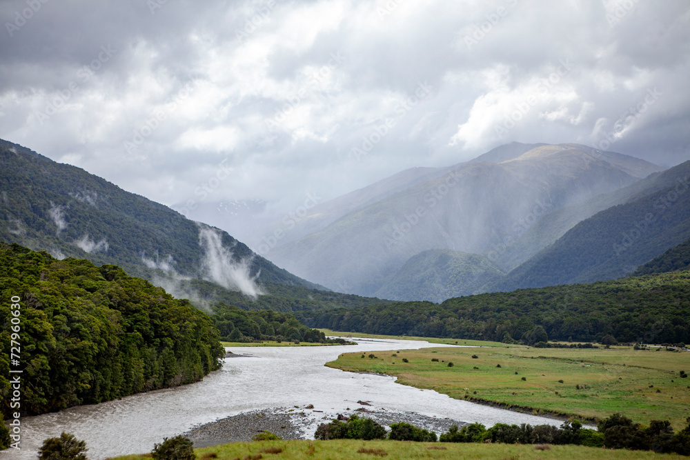 View of Rees Valley, Makarora, Otago, South Island, New Zealand