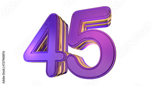 Free Download Purple Gold  3d number 45 - GFXLoad
