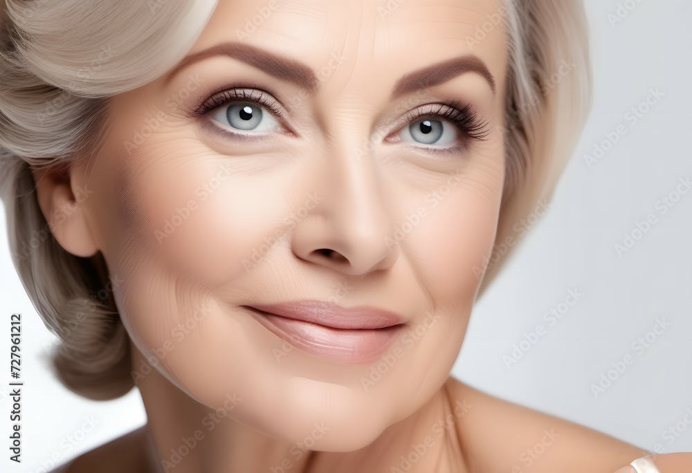 Beautiful middle-aged caucasian woman close up portrait. healthy skincare cosmetics beauty concept Beautiful middle-aged caucasian woman close up portrait. healthy skincare cosmetics beauty concept
