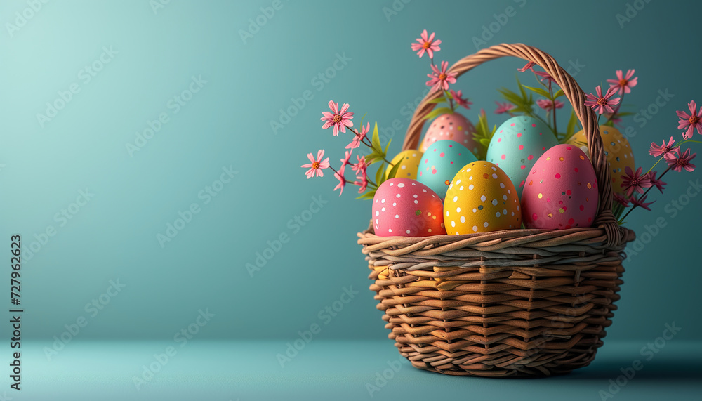 easter eggs in a basket easter eggs in a basket