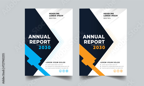 Business Annual Report Flyer Design Template 2 color design layout