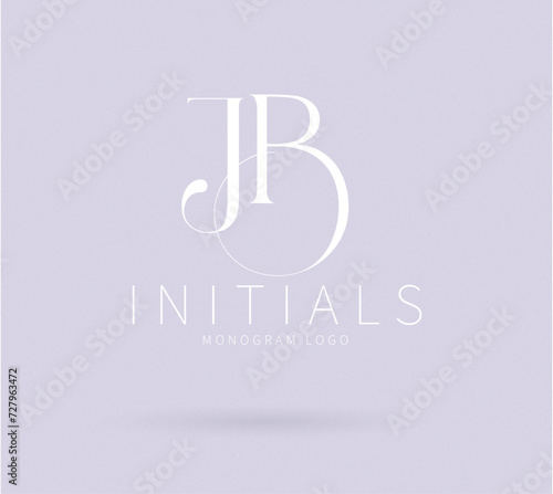 JB Monogram logo, Minimalist Typographic Line Monogram Logo, JB Wedding monogram logo, JB Typography Initial Letter Brand Logo
