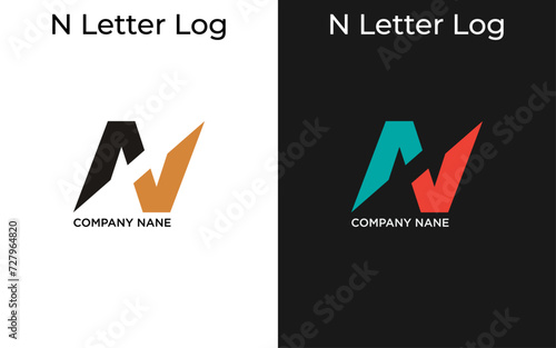Monogram letter N logo lowercase photo