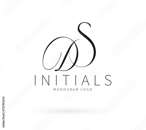 DS Monogram logo, Minimalist Typographic Line Monogram Logo, DS Wedding monogram logo, DS Typography Initial Letter Brand Logo