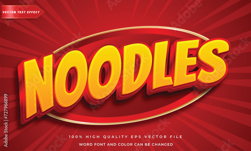 Noodles 3d editable text effect
