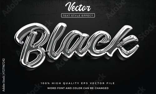 vector black text 3d style effect