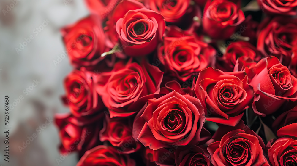 Naklejka premium bouquet of beautiful and elegant red roses for valentines day