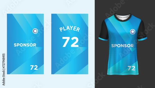 Fabric textile design for Sport t-shirt, Soccer jersey mockup for football club.